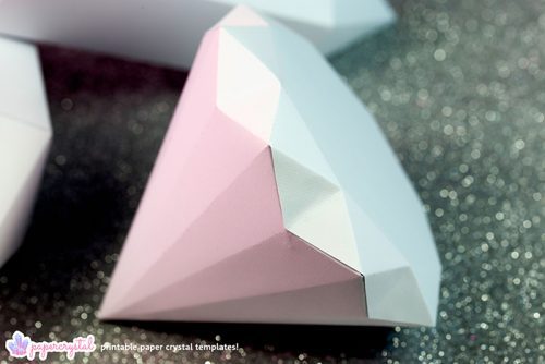paper crystal printable gem templates diamond bokeh