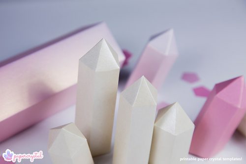 paper crystal printable gem templates pink closeup crystals