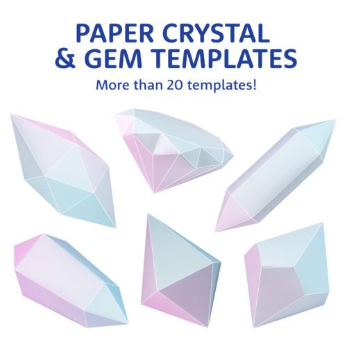 Printable Paper Diamond, Gem & Crystal Templates