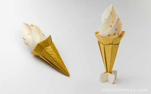 origami ice cream cone 09
