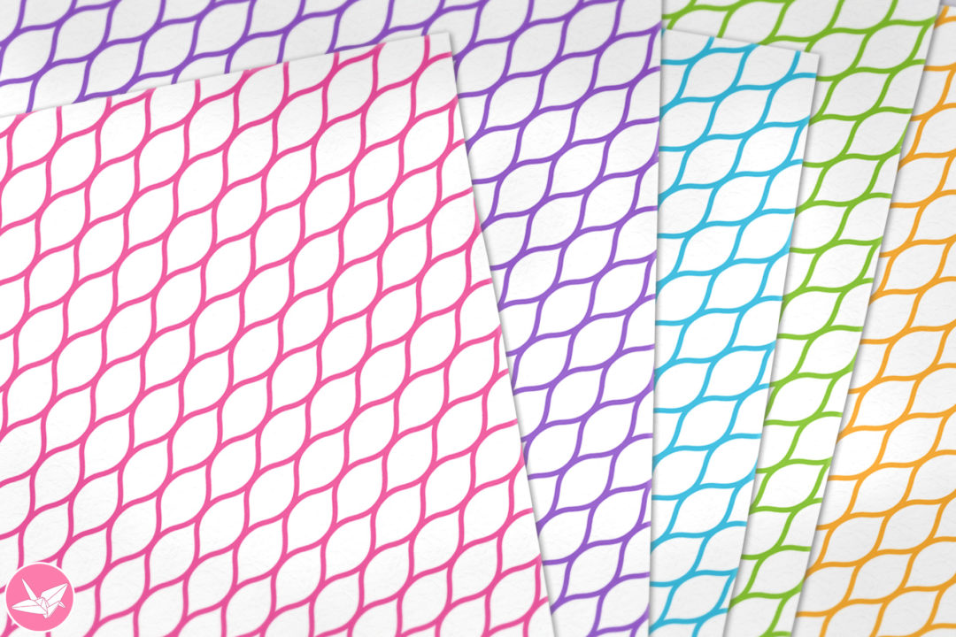 Fish Net Pattern Simple Fish Net Pattern Printable Origami Paper - Paper Kawaii Shop