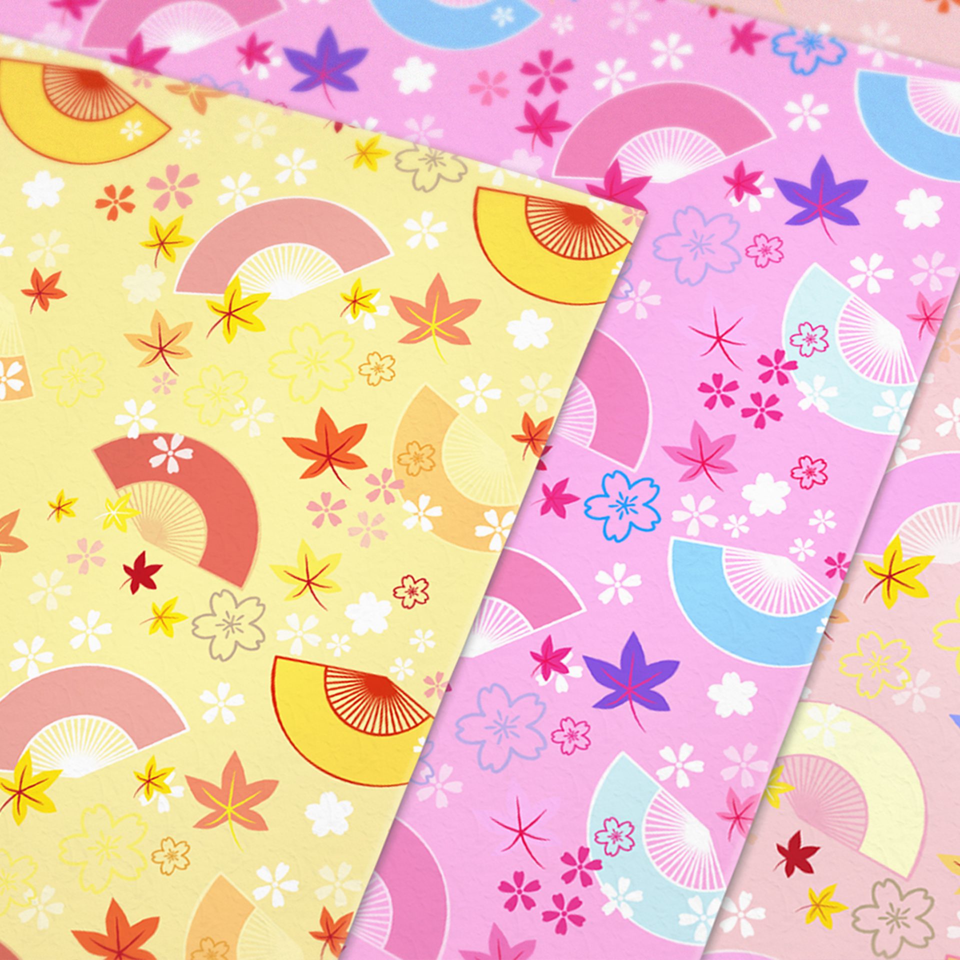 Cute Halloween Paper  Kawaii Seamless Pattern Set