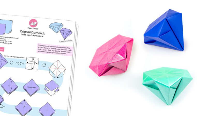 origami diamonds diagram paper kawaii 02