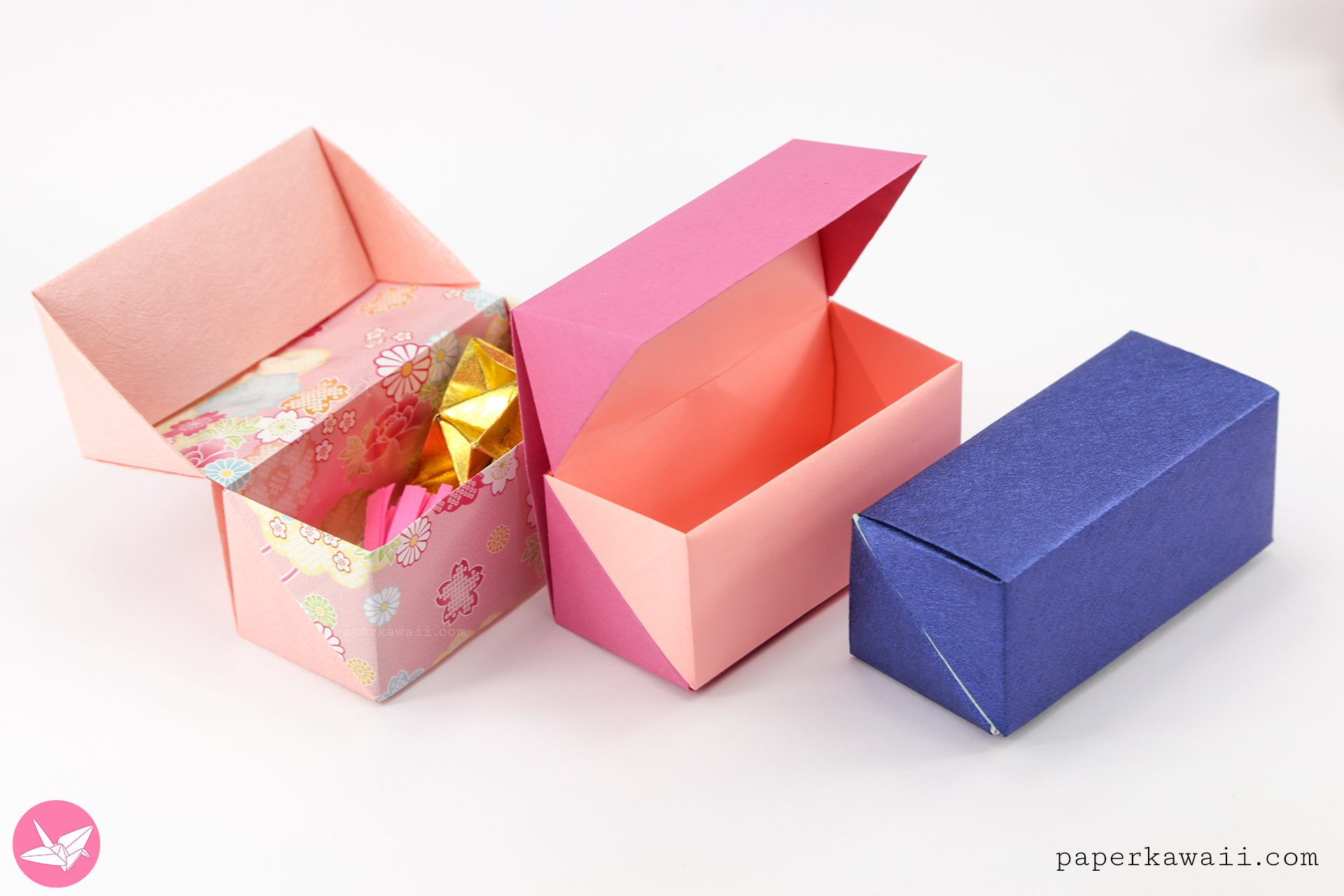 Download Origami Hinged Prism Gift Box Diagram - Paper Kawaii Shop