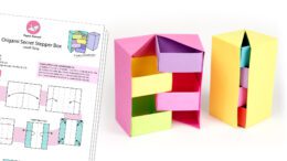 origami secret stepper box diagram paper kawaii 00