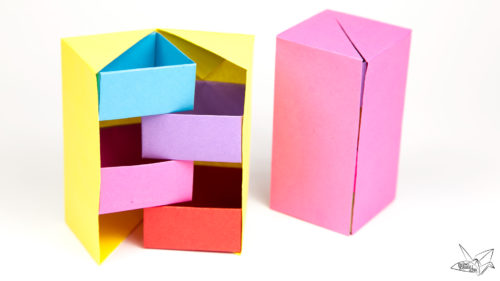 origami secret stepper boxes tutorial paper kawaii