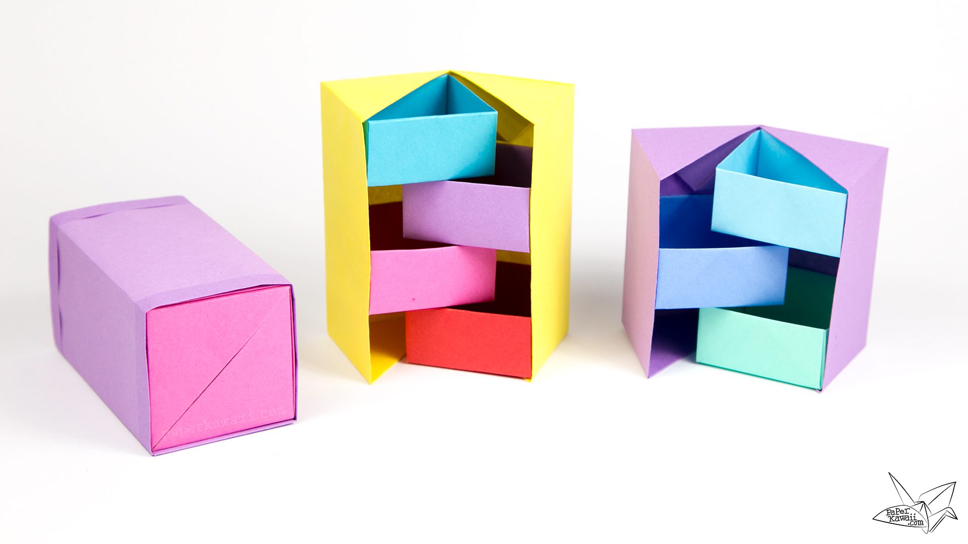 origami stepper box tutorial paper kawaii 03