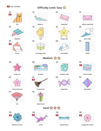 LEARNIGAMI Vol 1 27 Origami Models Ebook Paper Kawaii Contents