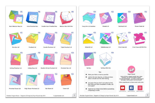 learnigami modular origami boxes paper kawaii 01