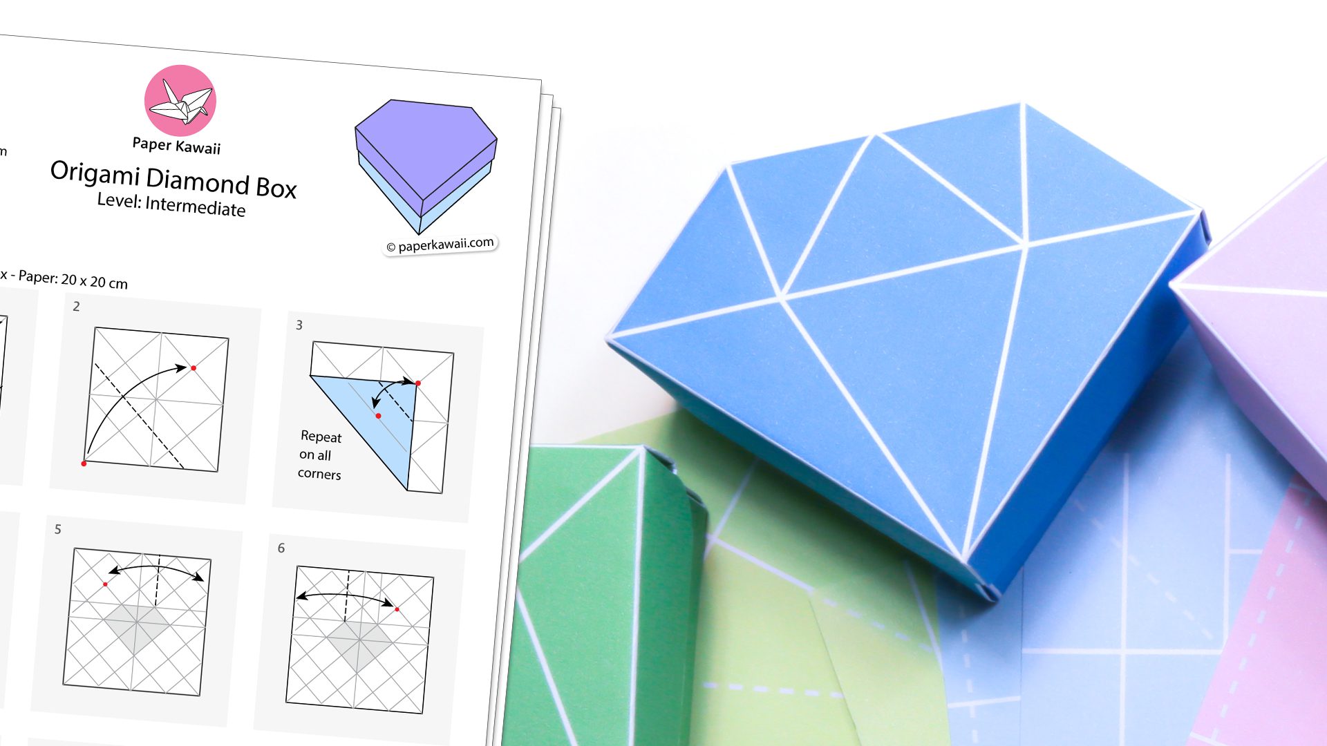 Origami Diagram Bundle Paper Kawaii Shop