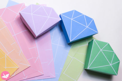 origami diamond box diagram paper kawaii 01