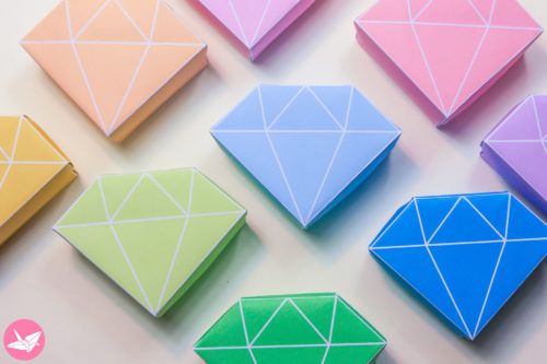 origami diamond box diagram paper kawaii 03