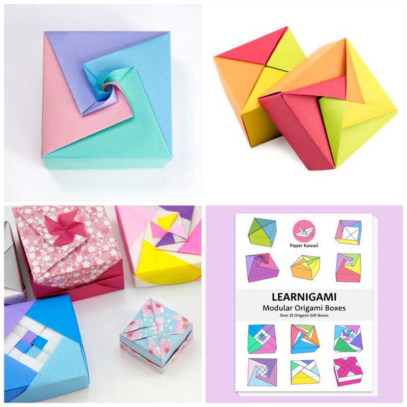 learnigami modular origami boxes paper kawaii 100
