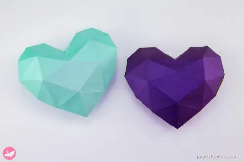 3D Paper Heart Tutorial & Free Template - Paper Kawaii