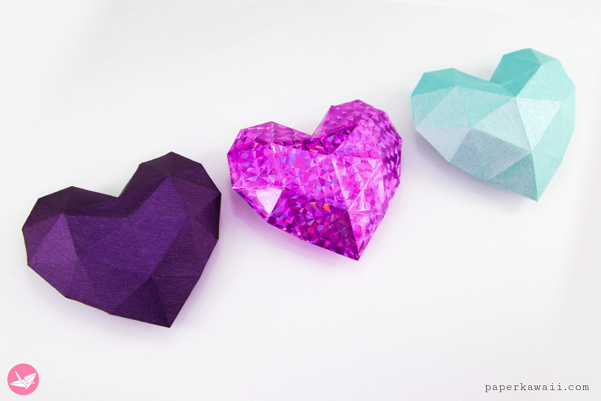 3D Paper Heart Printable Template Paper Kawaii Shop