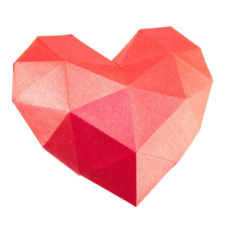 valentines 3d heart template paper kawaii 00 1