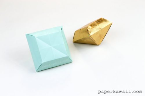 origami gem stone tutorial blue gold