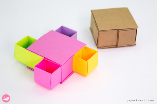 origami secret drawer box paper kawaii 01