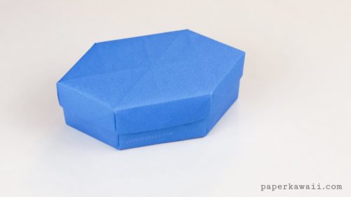 origami long gem box blue