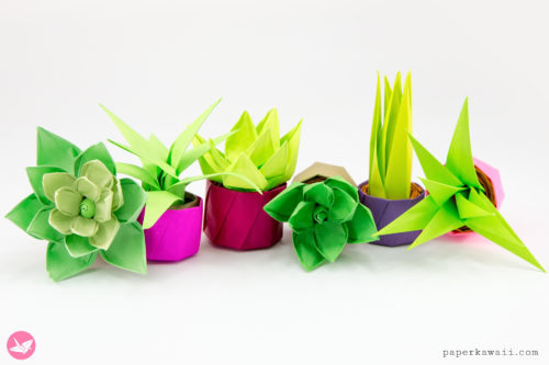 mini origami plants paper kawaii 01