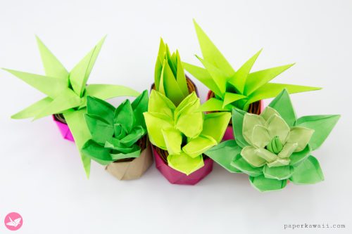 mini origami plants paper kawaii 02