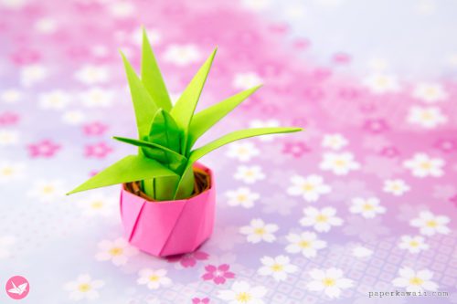 mini origami plants paper kawaii 03