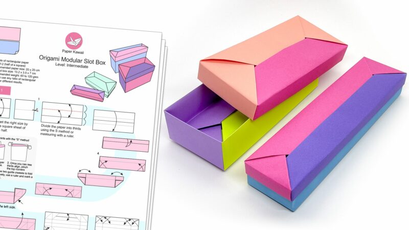 origami modular envelope box diagram paper kawaii