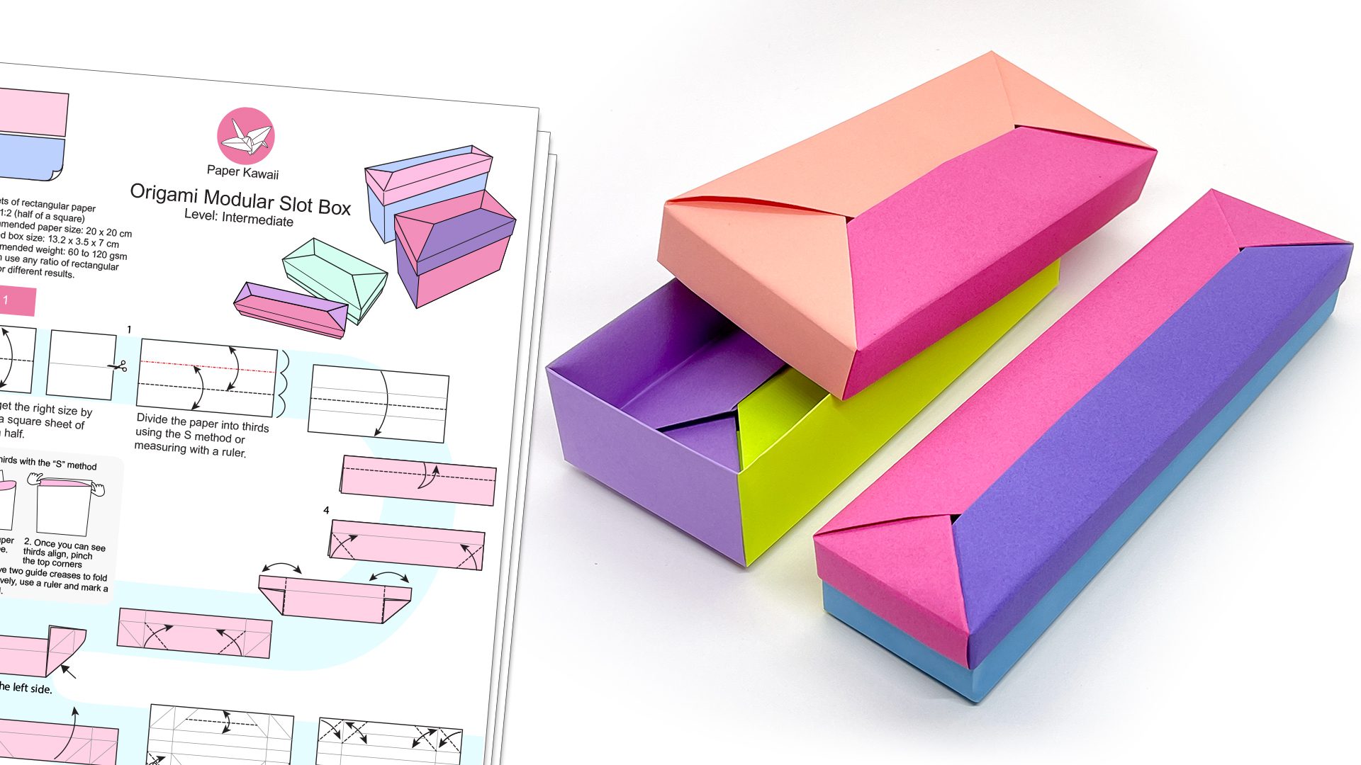 Modular Box & Envelope Origami Kit 6 27 Sheets – Paper Jade