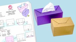 origami modular tissue ballot box diagram paper kawaii