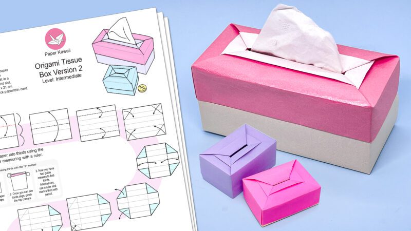 modular origami tissue box variations diagram paper kawaii