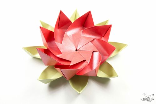 origami modular lotus flower paper kawaii 05b